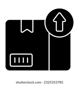 An editable design icon of parcel upload 