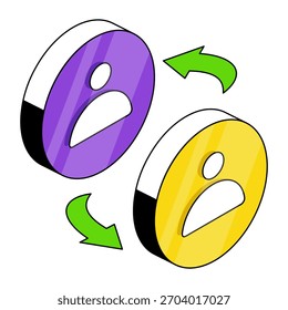 Ícone de design editável do intercâmbio de pacientes 
