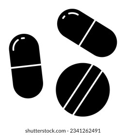 Un icono de diseño editable de píldoras 