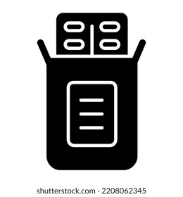 Un icono de diseño editable del paquete de píldoras 