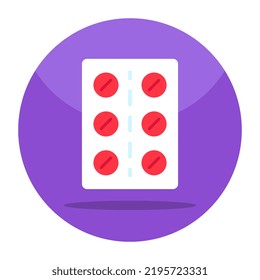 An editable design icon of pills strip