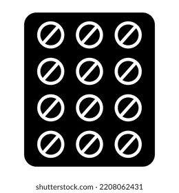 An editable design icon of pills strip