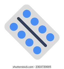 An editable design icon of pills strip