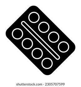 An editable design icon of pills strip