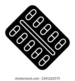 Ein bearbeitbares Design-Symbol für Pillen-Streifen