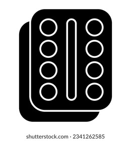 Un icono de diseño editable de la tira de píldoras