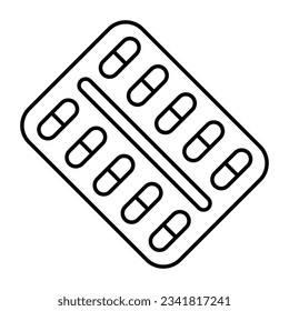 An editable design icon of pills strip