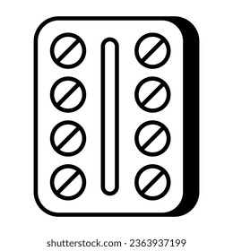 An editable design icon of pills strip