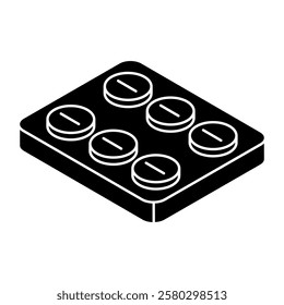 An editable design icon of pills strip