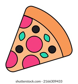 Icono de diseño editable de porción de pizza