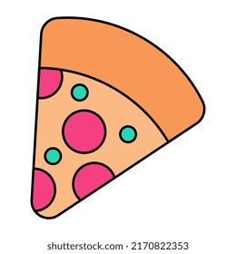 Editable design icon of pizza slice