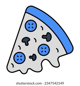 Editable design icon of pizza slice