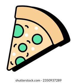 Editable design icon of pizza slice