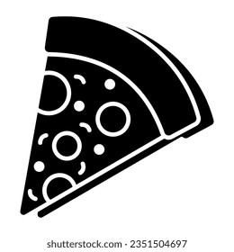 Editable design icon of pizza slice