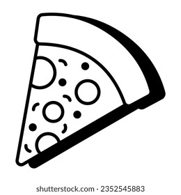 Editable design icon of pizza slice