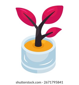 Un icono de diseño editable de maceta de planta