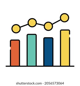 An editable design icon of polyline chart