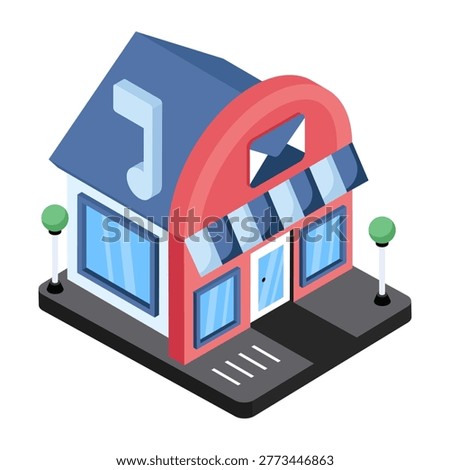 Editable design icon of post office 