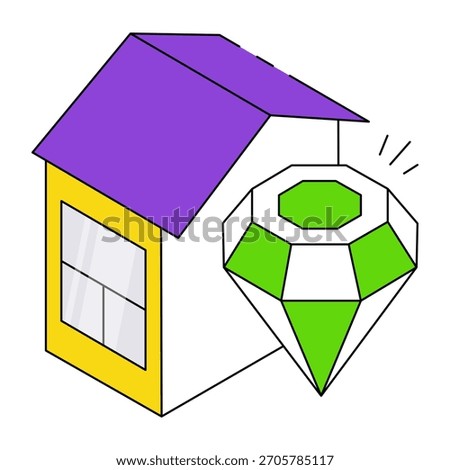 Editable design icon of precious home 