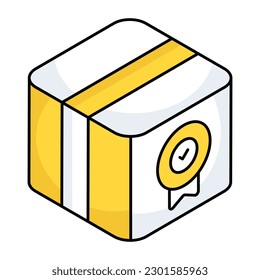 An editable design icon of premium parcel 