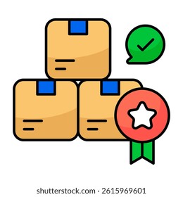 An editable design icon of premium parcel