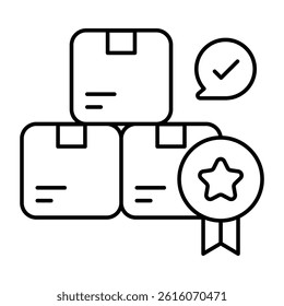 An editable design icon of premium parcel