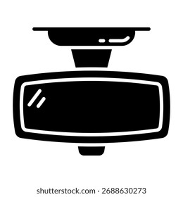Editable design icon of rear view mirror 