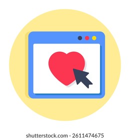 Editable design icon of romantic website