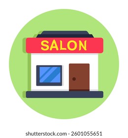 Editable design icon of salon building