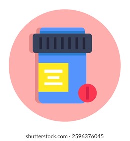 An editable design icon of sample jar