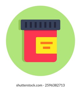 An editable design icon of sample jar