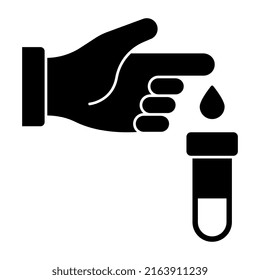Un icono de diseño editable del tubo de muestra, aparato de laboratorio