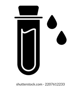 Un icono de diseño editable del tubo de muestra, aparato de laboratorio