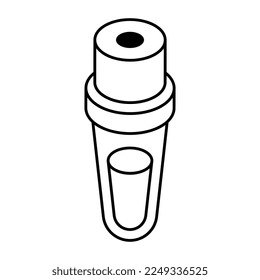 Un icono de diseño editable del tubo de muestra, aparato de laboratorio