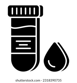 An editable design icon of sample tube, lab apparatus