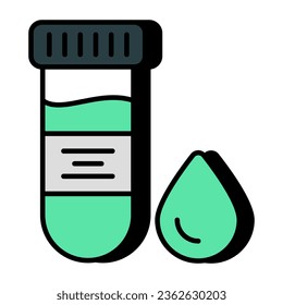 An editable design icon of sample tube, lab apparatus
