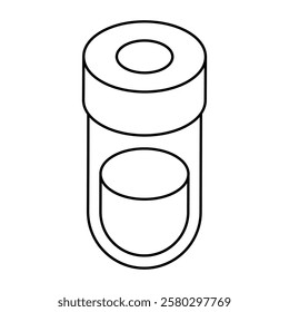 An editable design icon of sample tube, lab apparatus