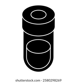 An editable design icon of sample tube, lab apparatus