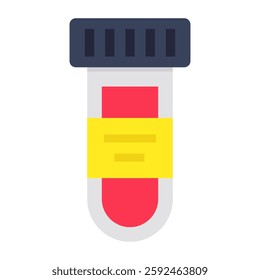 An editable design icon of sample tube, lab apparatus