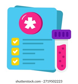 Un icono de diseño editable de tubo de muestra, prueba de laboratorio 