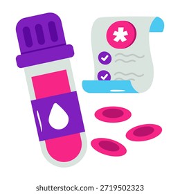 Un icono de diseño editable de tubo de muestra, aparato de laboratorio