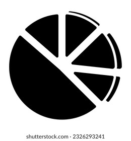 Editable design icon of scattered pie chart