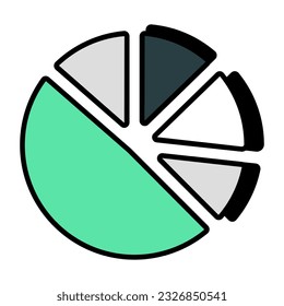 Editable design icon of scattered pie chart