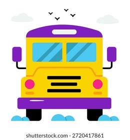 Un icono de diseño editable del autobús escolar