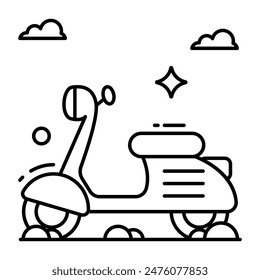 Icono de diseño editable de scooter