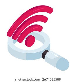 Bearbeitbares Design Symbol der Suche wifi