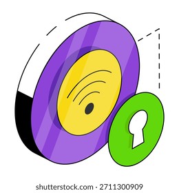 Bearbeitbares Design-Symbol für sicheres WiFi