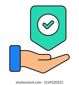 An editable design icon of security care