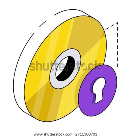 Editable design icon of security disc