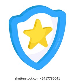 An editable design icon of security shield

